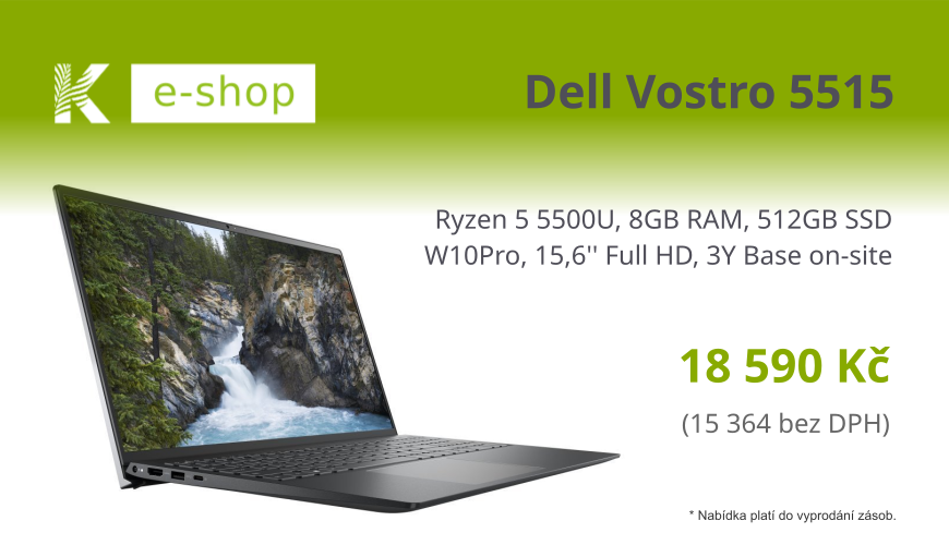 Dell Vostro 5515, Ryzen 5500, 8GB RAM, 512 GB SSD - K e-shop